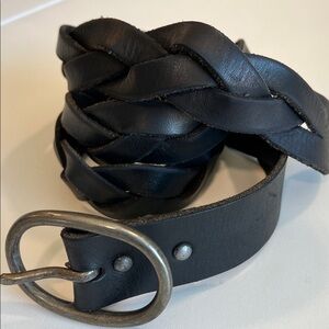 Gap - L, Black Braided Leather Belt, L